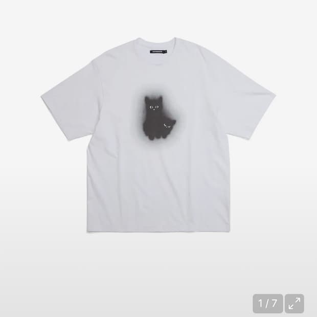 해칭룸 고스트 캣 티셔츠 화이트 1