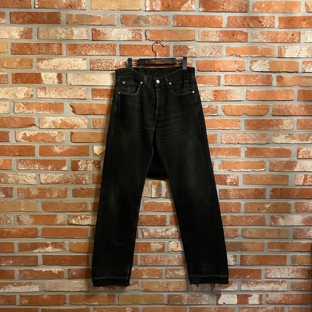 90s USA 빈티지 리바이스 501 0660 블랙진 흑청 데님 팬츠