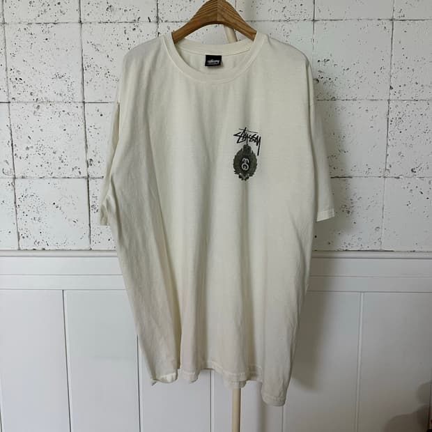 XL 스투시 빈티지 반팔티 네츄럴화이트