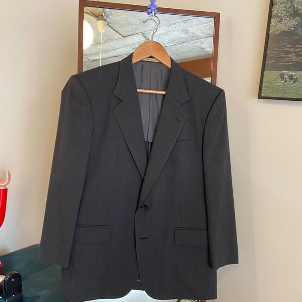 아쿠아커스텀 회색 남성 정장 자켓