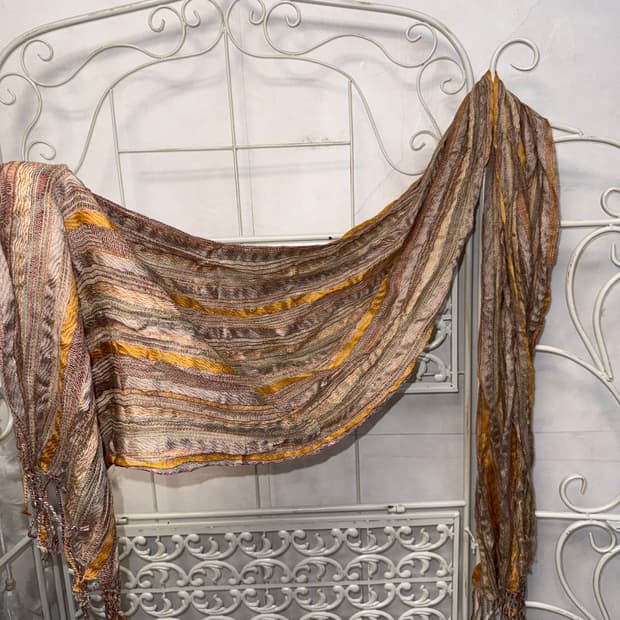 Mute pink brown silk scarf