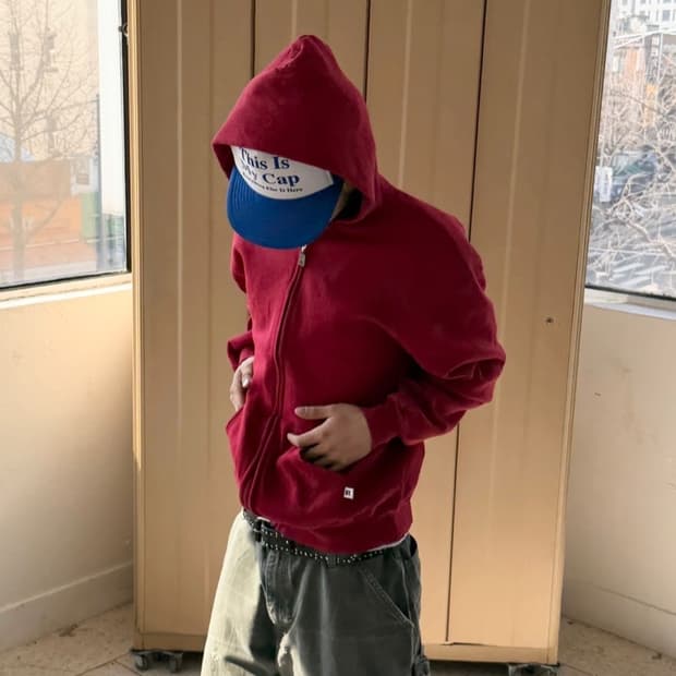 MADE IN USA 🇺🇸 90‘s 러셀 후드집업 레드