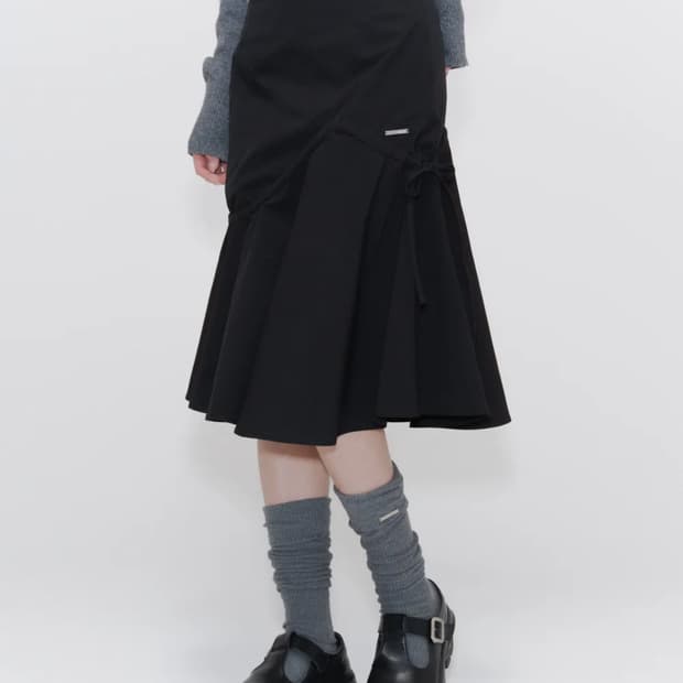 미세키서울 미디스커트 shirring ruffle midi skirt 