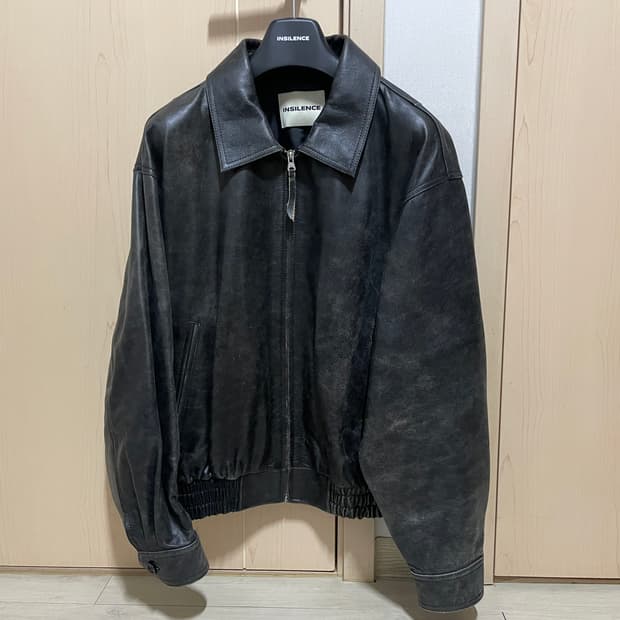 인사일런스 디스트레스드 레더 자켓 Black [M]