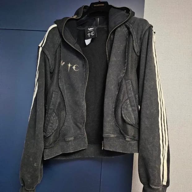 아디다스 떠그클럽 후드집업 블랙 s