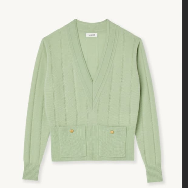 (정품) 산드로 V넥 니트 스웨터  캐시미어니트 23년