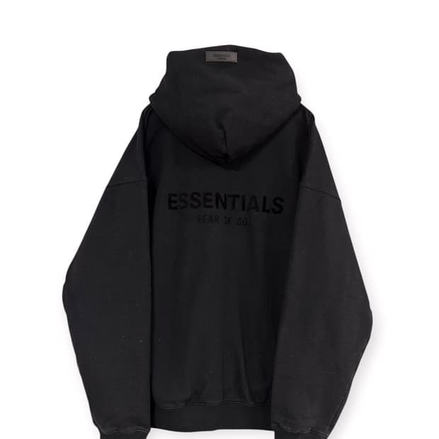 피오갓 에센셜 백로고 블랙 후드티