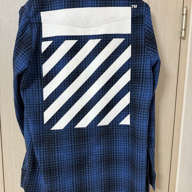 오프화이트 플란넬 셔츠 블루 16FW