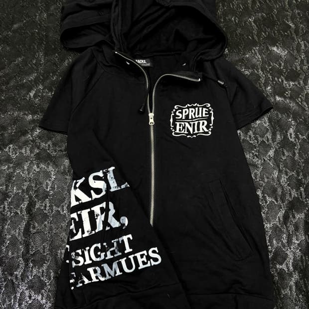 “BACKS” Double Hoodie Y2K Print Half Zip