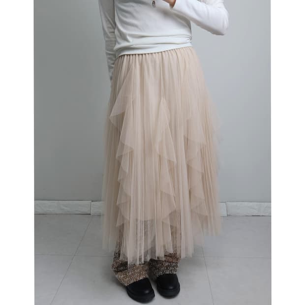 프릴 샤 스커트