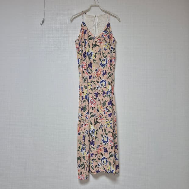 Japanese vintage 핑크플로럴 슬립 드레스