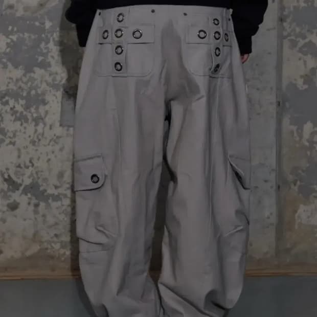 팬시클럽 크로스 포켓 카고 팬츠 PINK BEIGE