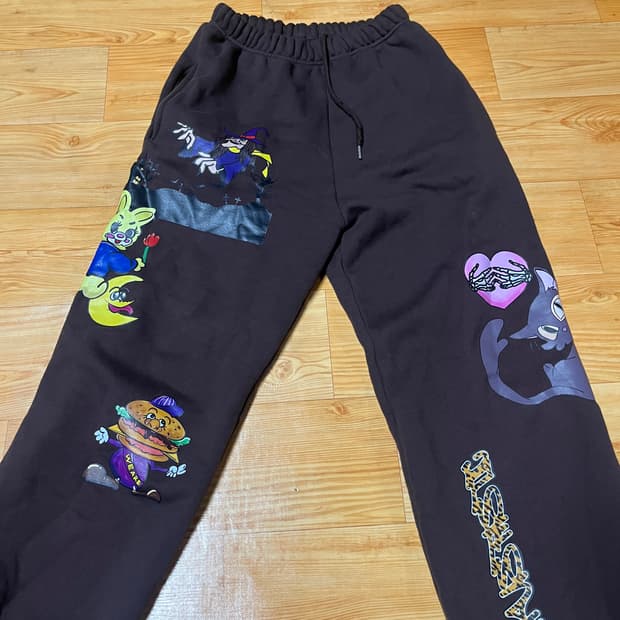 캐릭터 면 조거 바지