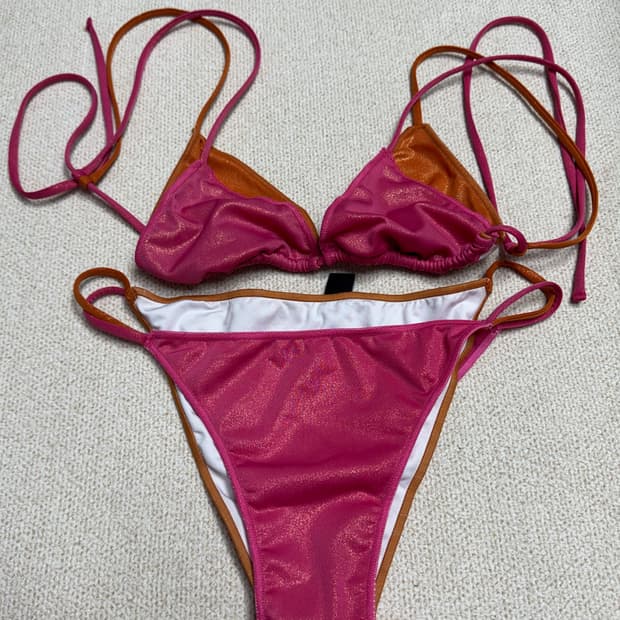 샵사이다 글리터 패치 비키니 L