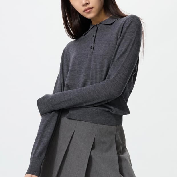 유니클로 메리노폴로스웨터 