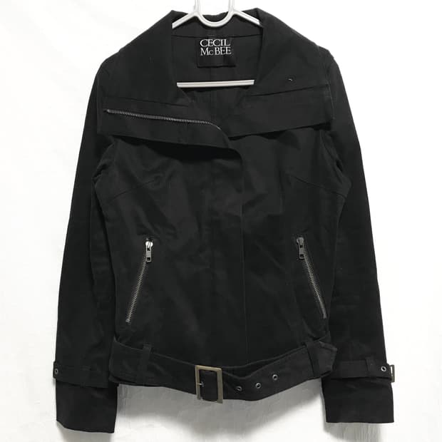 빈티지 cecil mcbee 세실맥비 하이넥 벨티드 자켓
