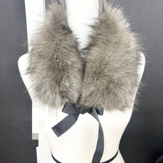 천연 라쿤퍼 리본 카라/목도리/머플러/워머/새거수준