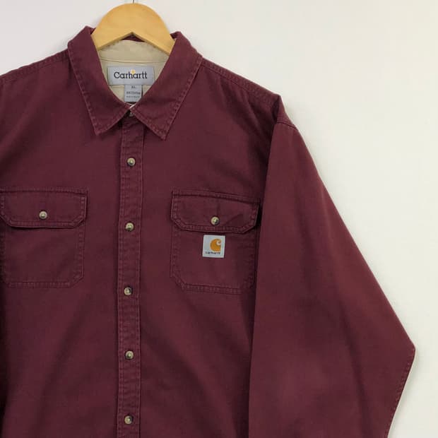 XL 칼하트 버건디 워크 셔츠