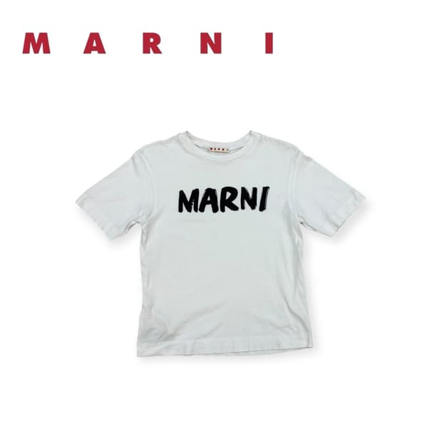 마르니 로고 흰색 반팔 