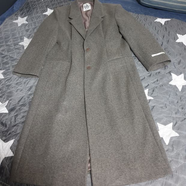 디자인바이영민 클래식 울혼방 안감실크 맥시 롱코트 오트밀 (F)