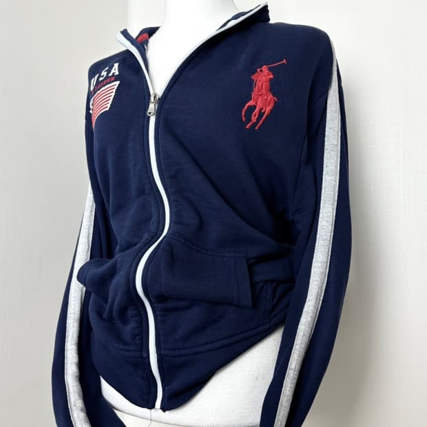 폴로 빅포니 usa 네이비 집업