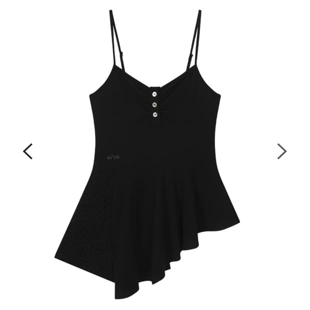 택제거x)애즈온 PETAL SLEEVELESS / BLACK