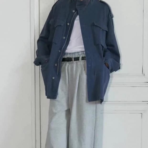 블루 워시드 필드 자켓 free