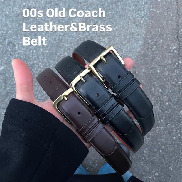 00s Old Coach Leather Brass Belt