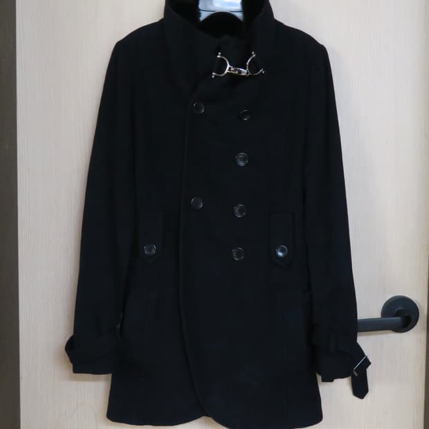 퍼 카라 울 혼방 코트