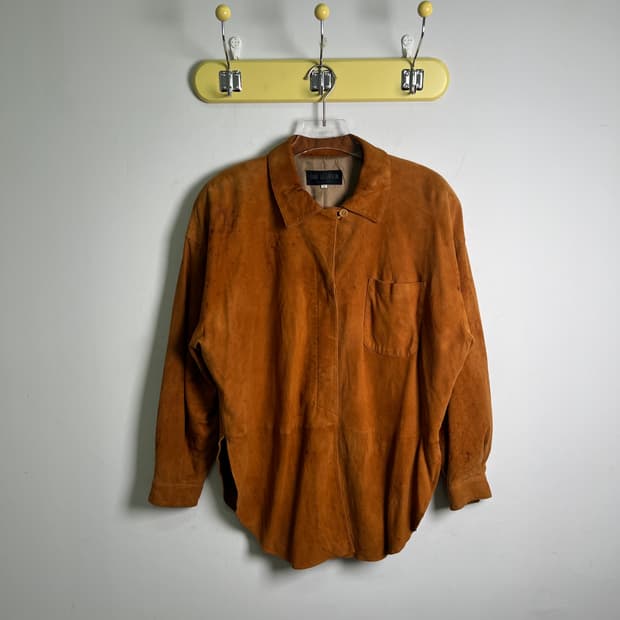 VTG 빈티지 브라운 스웨이드 셔츠 자켓 42