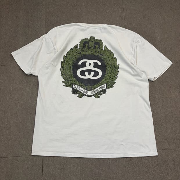 stussy 스투시 크라운 리쓰 피그먼트 다이드 티셔츠 xl 