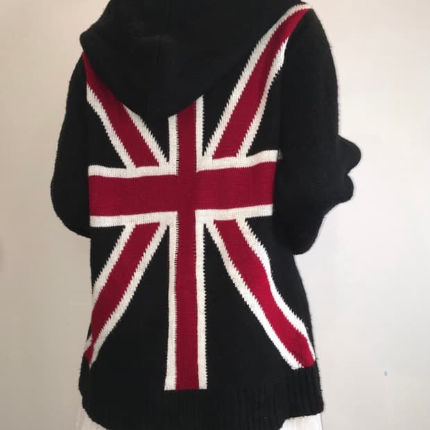 UK union knit hood zipup