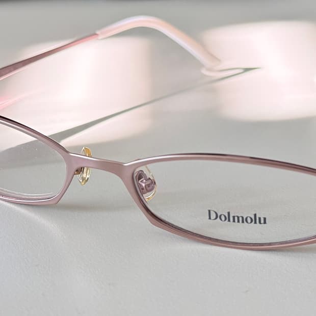 돌모루 빈티지 안경 핑크 메탈테