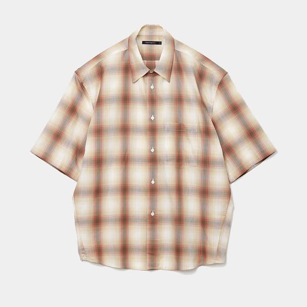 (3,M) 해칭룸 하프 셔츠 옴브레 레드