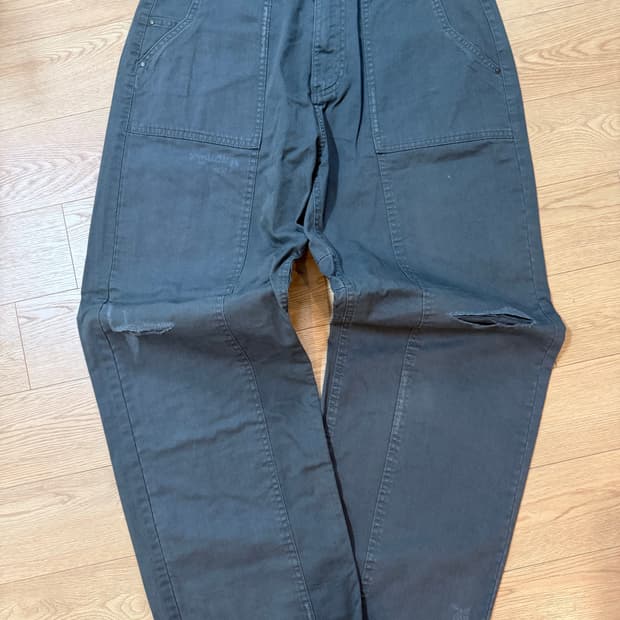 자라 코튼 팬츠 카키-32