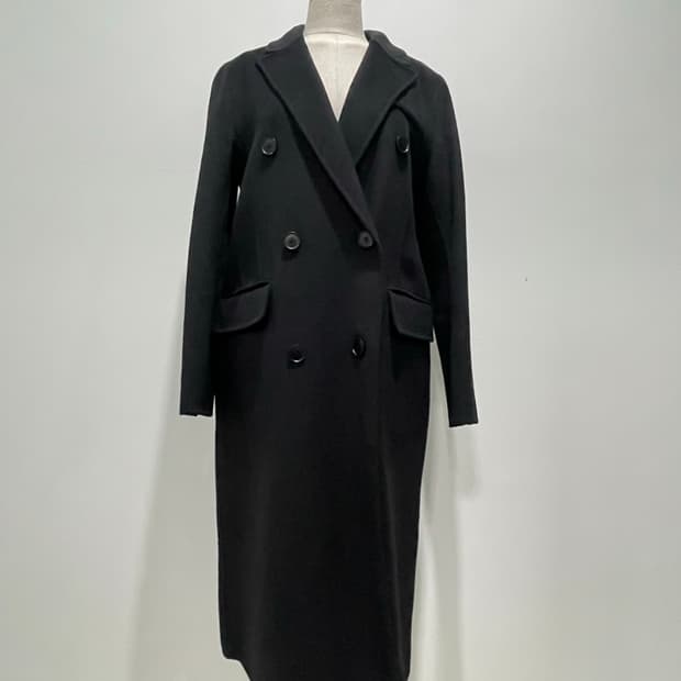 핸드메이드 울 더블코트 블랙 (모 46%캐시미어 6%) 160이하 추천