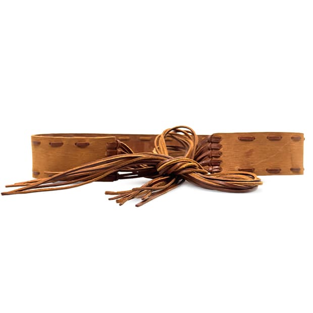 Leather Wrap‑Belt Tassel Fringe/ Os