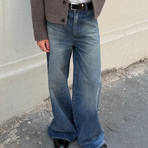 엘무드 크루져 와이드 플레어 데님 스모킹블루 [48]