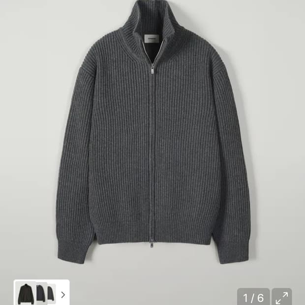 인더로우 25FW 로이 풀집업 니트 멜란지그레이 3