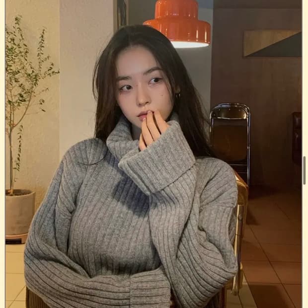 페일제이드 터틀넥 울 니트 목폴라 차콜
