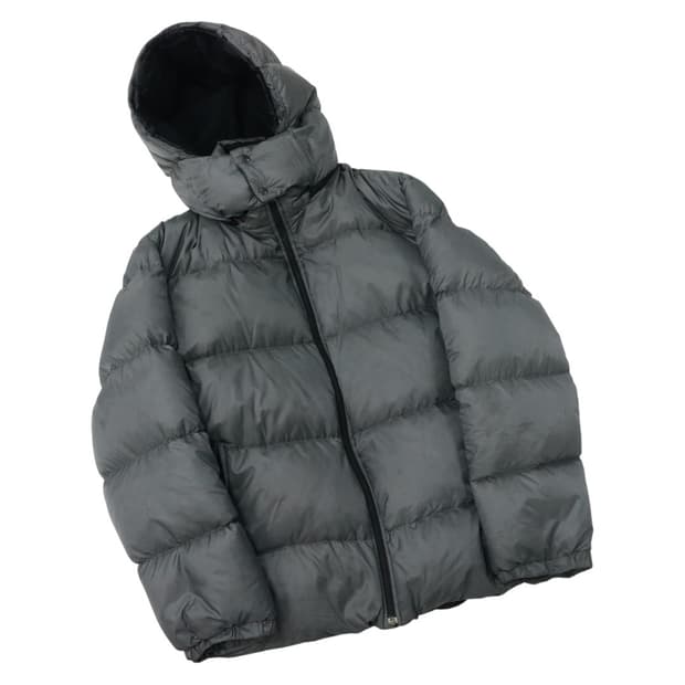 Gainer 게이너 빈티지 차콜 그레이 후드 다운 패딩 점퍼
