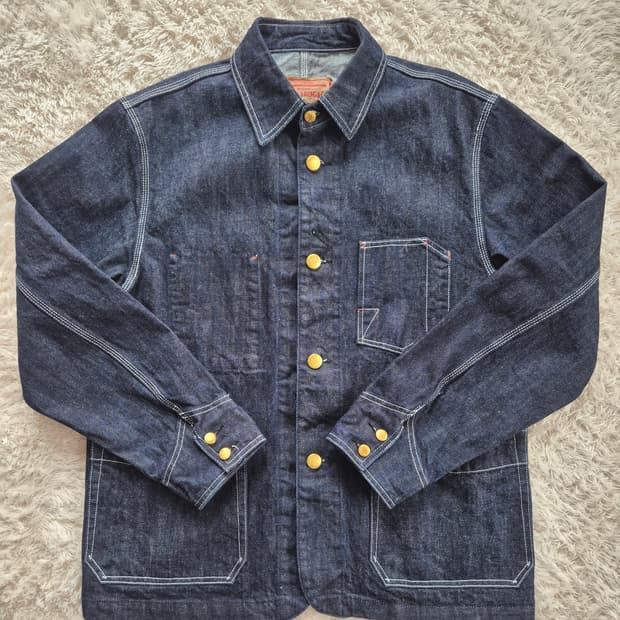 아웃스탠딩 데님 커버올 자켓