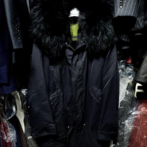 미스터앤미세스퍼 풀바디 블랙 폭스퍼 야상 패딩 점퍼 100-105 L