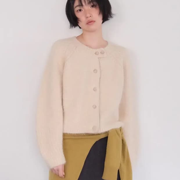 모의 알파카 가디건