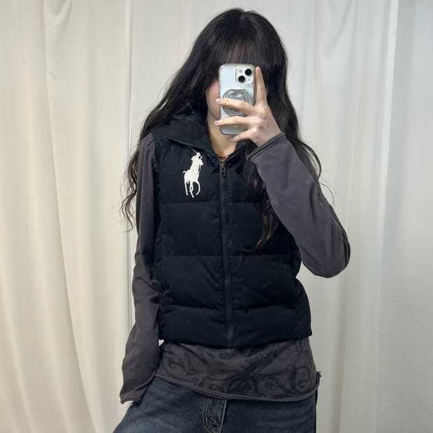 Polo Big Pony Black Padding Vest  