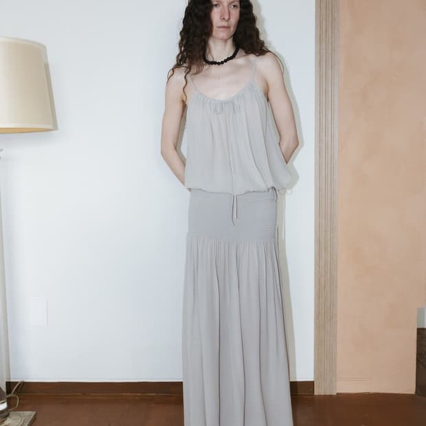 모노하 sheer draped shirred 올세트 셋업
