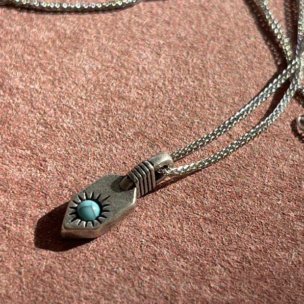 Turquoise Silver Necklace - 터키석 체인목걸이