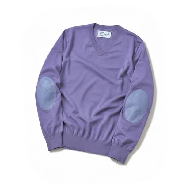 08SS Elbow Patch V-Neck Sweater
