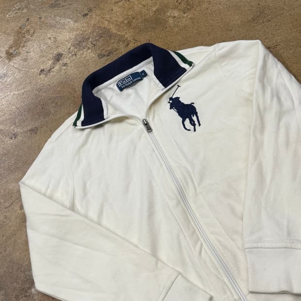 폴로 랄프로렌 화이트 빅포니 져지 트랙탑 