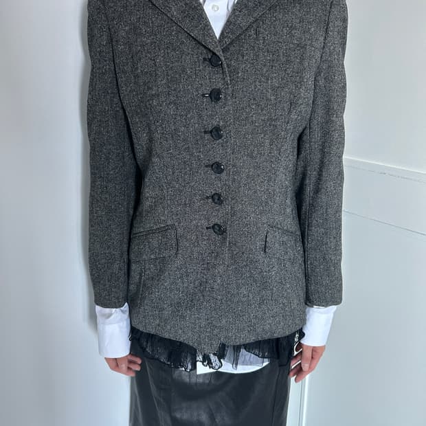Grey Fitted Button Jacket / 빈티지 슬림핏 자켓